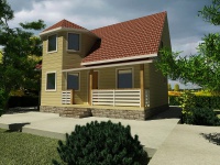 Каркасный дом 7х9 | Одноэтажные с мансардой деревянные дачные дома с эркером
