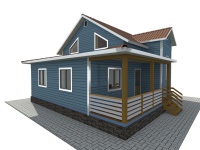 Каркасный дом 7х10 | Полутороэтажные деревянные дома и коттеджи с террасой